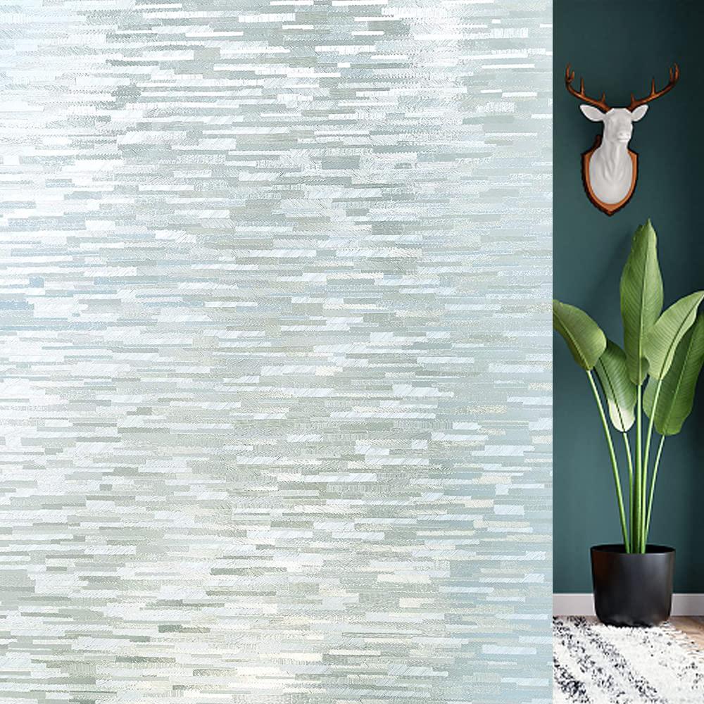 Frosted Window Privacy Film 3D Decorative Glass Vinyl Film Stained Glass Decals Static Cling Window Sticker Non-Adhesive Films