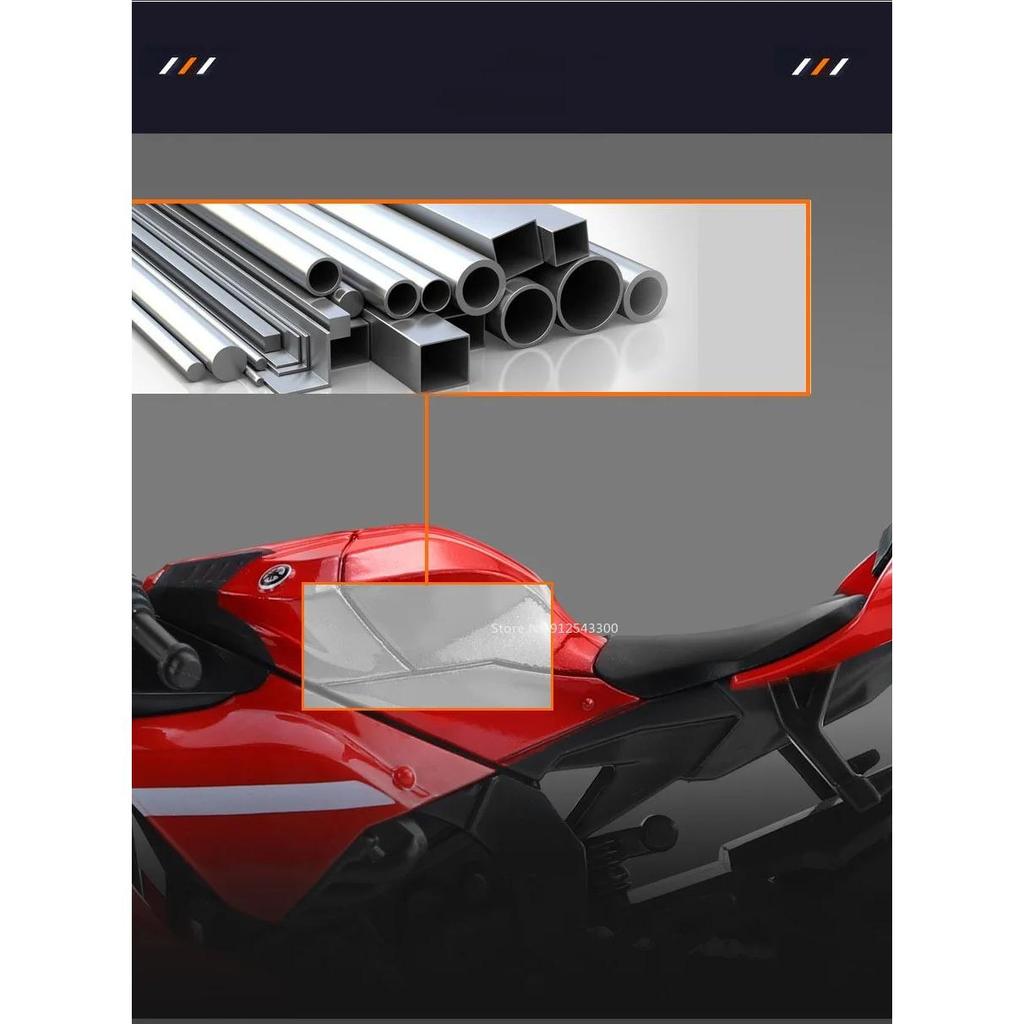 1/12 YAMAHA R1 Toy Motorcycle Model Alloy Diecast with Sound Light Rubber Tires Scale Model Motorcycle Toys for Kids Collection