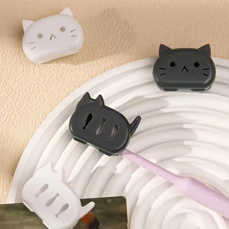 4PCS Cartoon Cat Toothbrush Head Case Cute Dustproof Protective Covers Portable Bathroom Travel Accessories