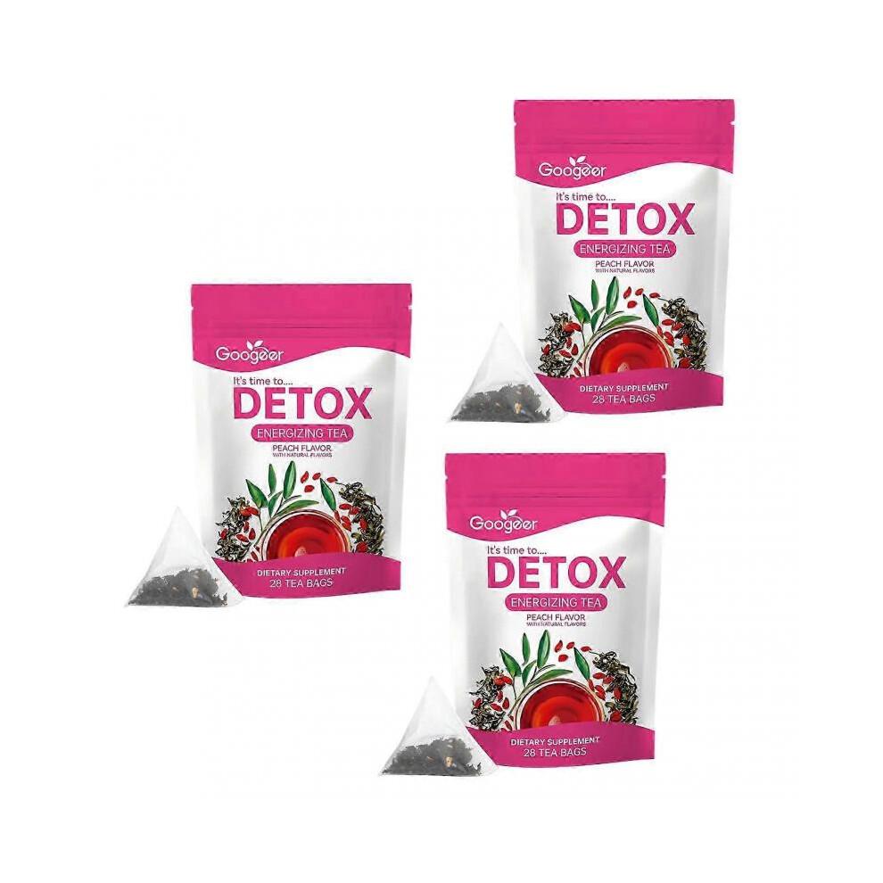 (3 Bags) Detox Energizing Tea Peach Flavored Digestive Health Tea For Gut Cleansing For Adults Teens for Adults Teens, Gut Health & Energy