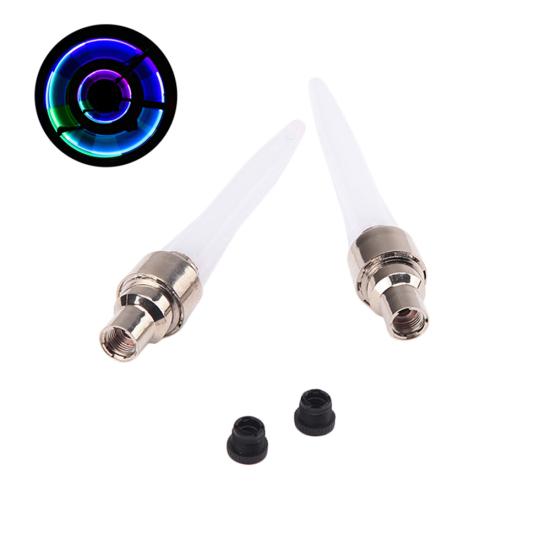 2Pcs Bicycle Night Safety Warning Lamp Bike Tire Valve Caps Wheel LED Light