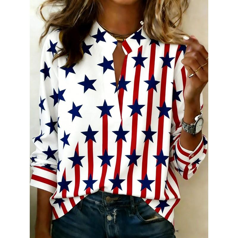 Vintage Contrast Stripe Satin Long Sleeve Shirt Loose Fit Casual Workwear Blouse Women