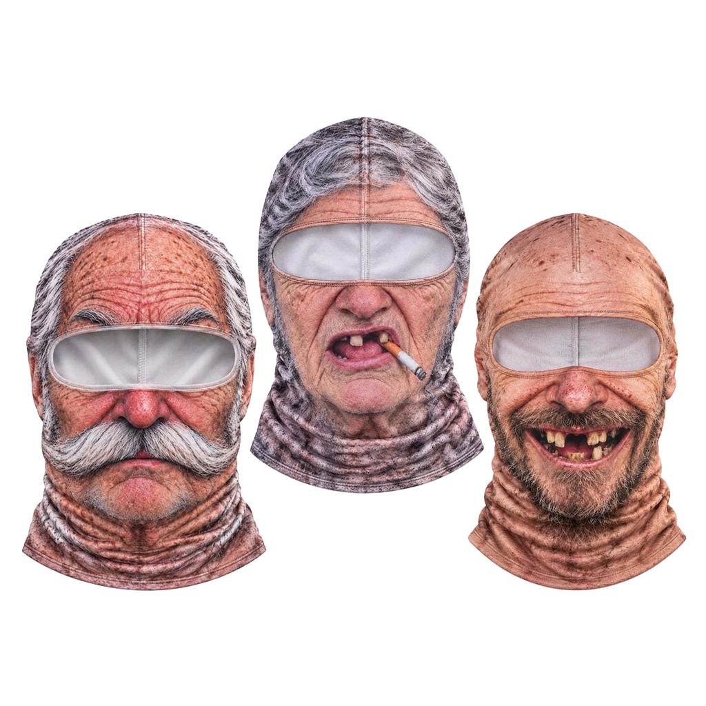 Volledig Gezicht Winter Balaclava Grappig Realistisch Ski Masker, Ademend Acryl En Modal Cadeaus Balaclava, Winddichte Hoofddeksel voor Buitenfeesten Fotografie