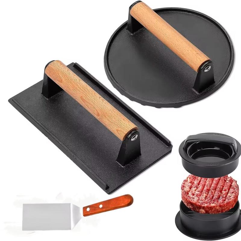 ZISIZ Cast Iron Rectangular Meat Press