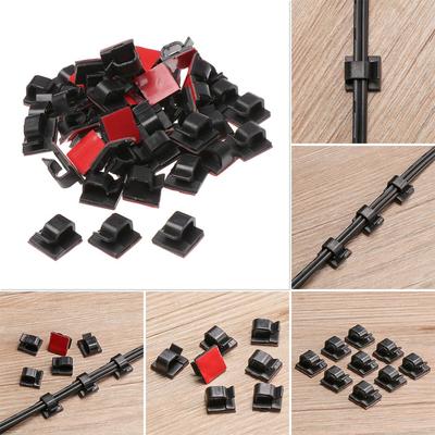 Plastic Buckle Line Fastener Self-adhesive Fixer Holder Cable Clip Wire Management Cable Clamp