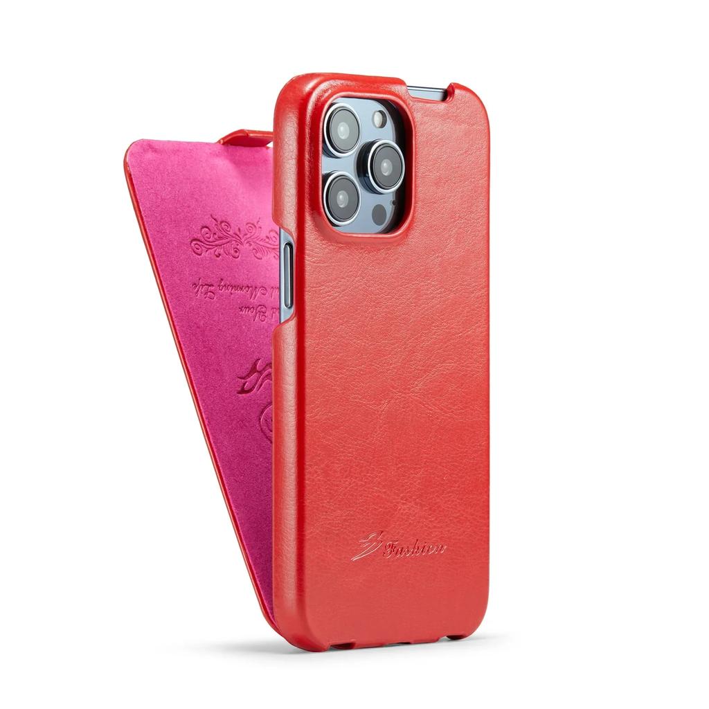Vertikale Klapphülle aus echtem Leder für iPhone 14 Pro Max 17 Air 17e 15 Plus 16 16E 13 12 11 7 8 13 Mini SE 2022 Harte PC-Abdeckung