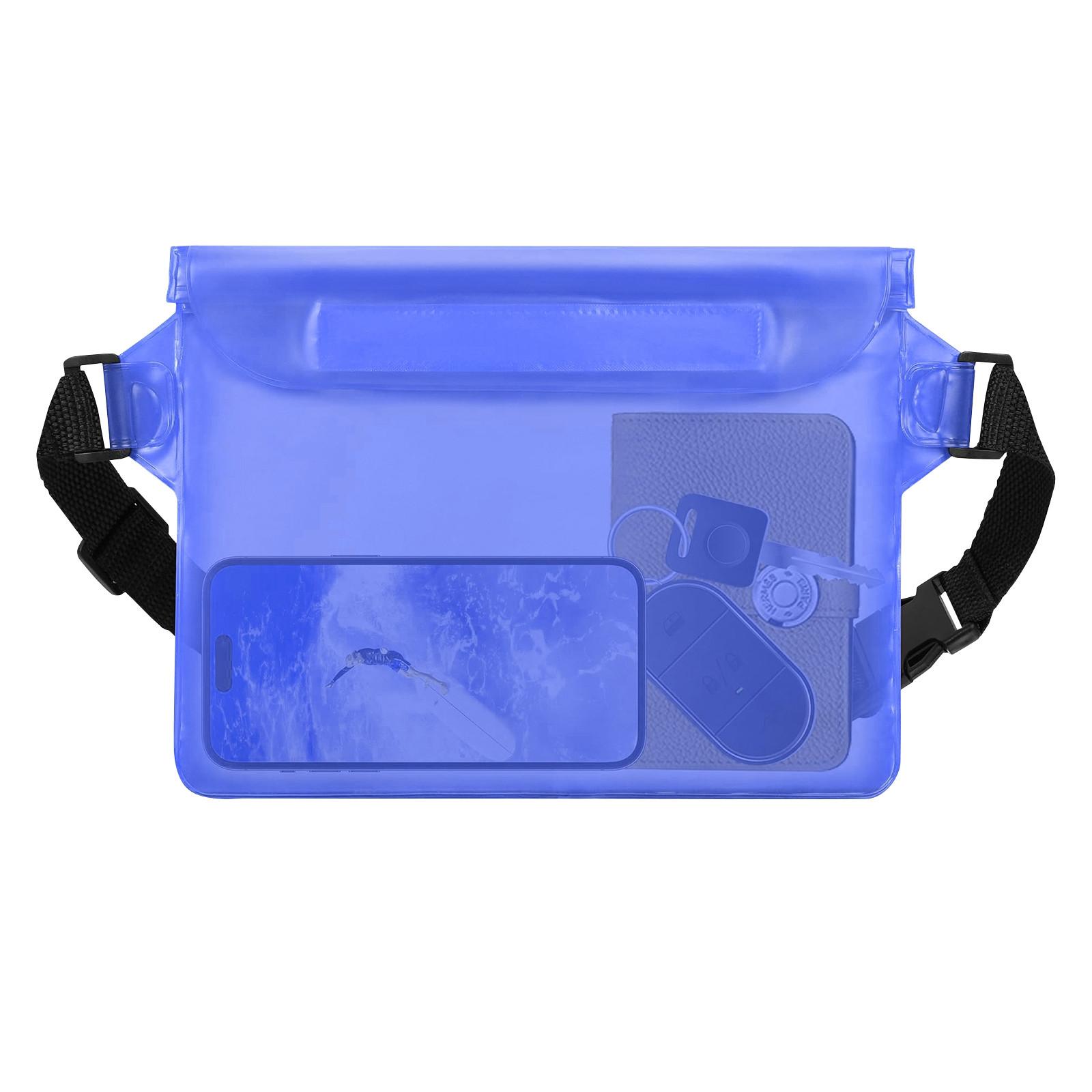 

Waterproof Waist Bag for Outdoor Activities, Transparent Red Dry Bag with Adjustable Strap for Beach, Hiking, and Travel One Size темно-синього кольору
