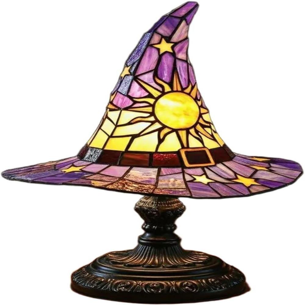 

2025 Wizard Hat Shape Witch Hat Table Lamp USB Socket Colorful Night Light LED Creative Bedroom Decoration фиолетовый