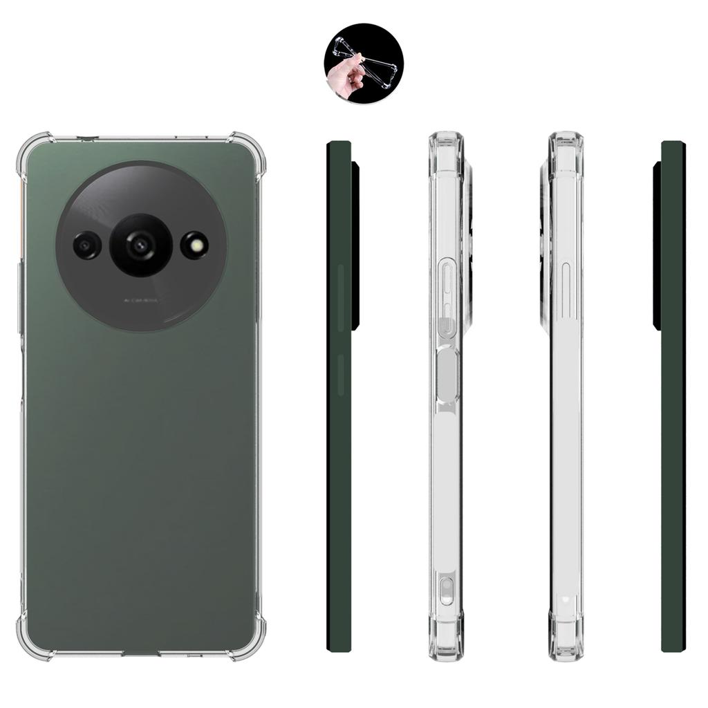 IDEWEI Pentru Xiaomi Redmi A3/Poco C61 4G Husă Transparentă Protector Telefon Airbag Husă Telefon TPU Moale