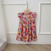 Tulip Sweet Round Neck Girls' Summer Dress with Small Flutter Sleeves, Cotton Princess Style - Stylish Children's Clothing for 2026.