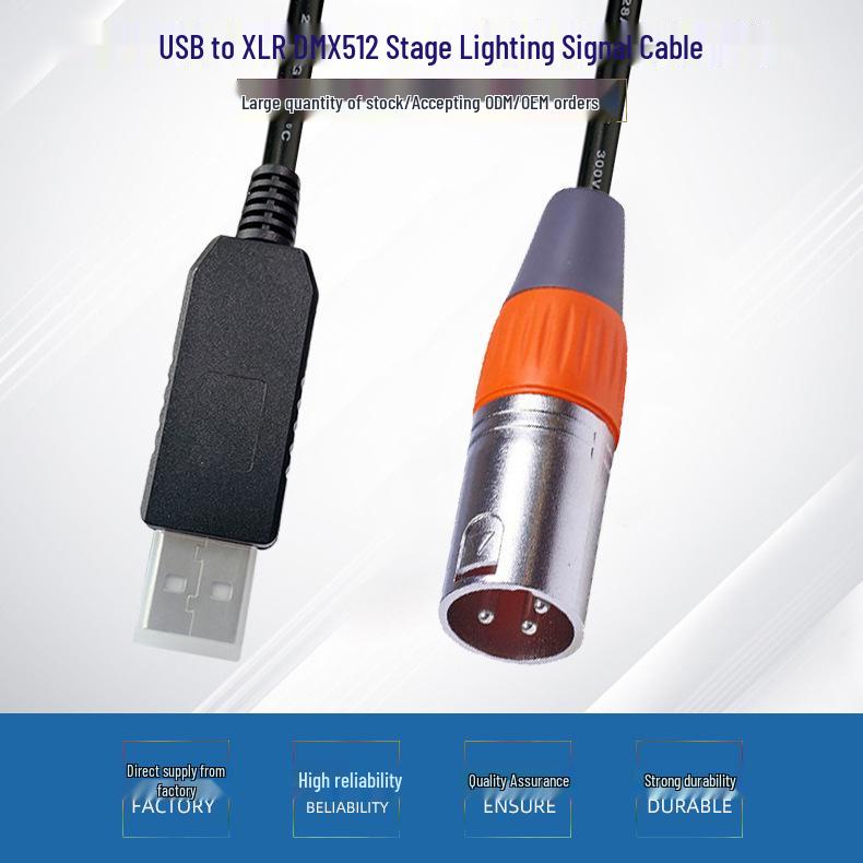 USB To DMX Console RS485 Debug Cable for Stage Lighting Control