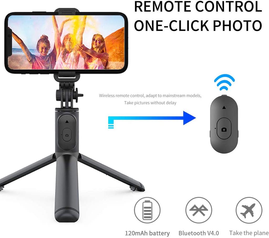 Selfie Stick Extendable Selfie Stick with Wireless Remote and Tripod Stand Portable Lightweight
