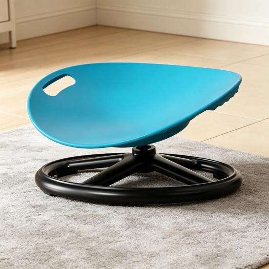 Sensory Spinning Chair for Kids, Body Coordination Balance Training Swivel Chair, Rotatable Seat with Metal Base, Sit And Spin Sensory Toy for