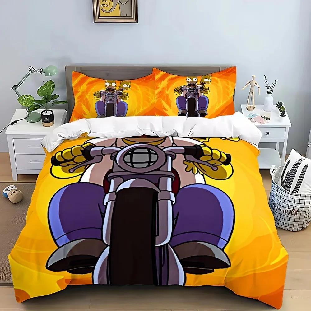 2026 The S-Simpsons Cartoon Duvet Cover Set Soft Wash Bed 3 Piece Comfortable Student Dormitory Home Baby Bedding Best seller