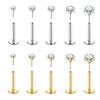 5Pcs Threadless Push In Ear Nose Lip Piercing Jewelry for Women Cartilage Tragus Labret Nostril Earrings Cubic Zirconia 18G/20G