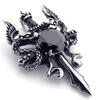 New Personality Design Punk Style Red Dragon Sword Pendant Necklace for Men Goth Retro Cross Stainless Steel Collar Rock Jewelry
