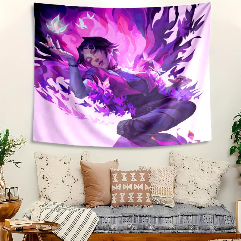 VALORANT Tapestry, Wall Hanging Tapestry, Pattern Tapestry for Dorm Bedroom Living Room Wall Art Photography Backdrop