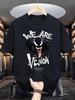 2026 New Marvel Venom Tshirt Men Summer White Oversized Tee WE ARE VENOM Graphic Print Short Sleeve Streetwear