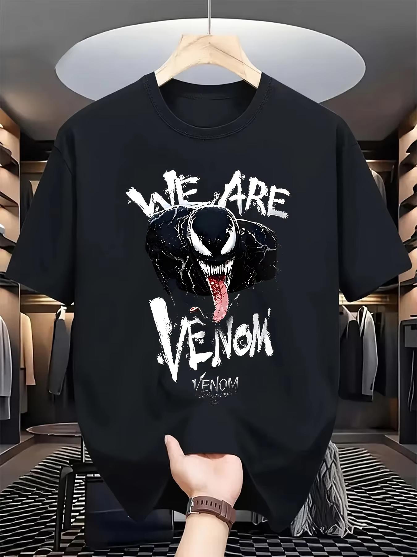 2026 new Marvel Venom Tshirt Men Summer White Oversized Tee WE ARE VENOM Graphic Print Short Sleeve Streetwear M