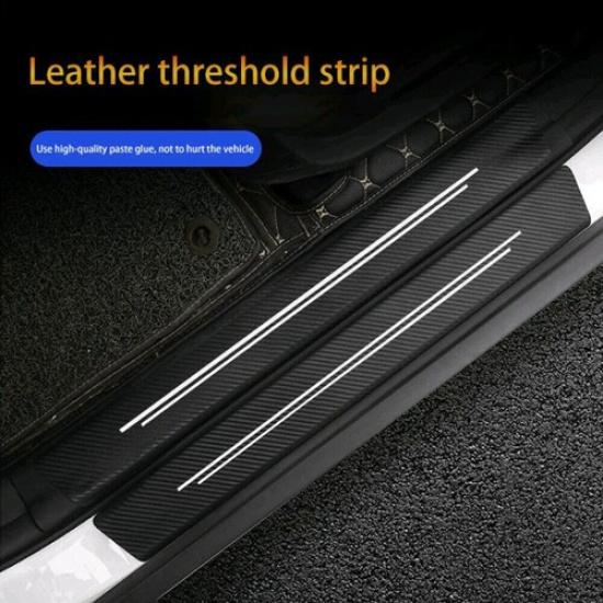 White Car Door Plate Sill Scuff Cover Anti-Scratch Sticker Protector Accessories