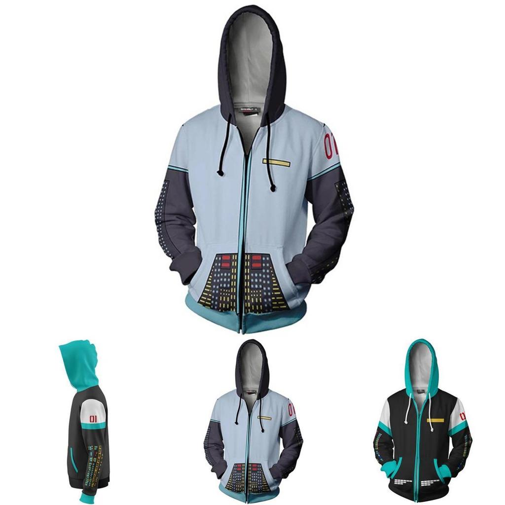 Cozy Anime Hatsune Miku Vocaloid Hoodie With Vibrant 3d Graphic Design For Comfort