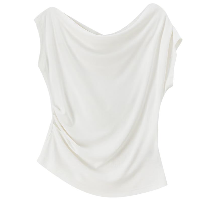 Women's Asymmetrical Draped Knit Top