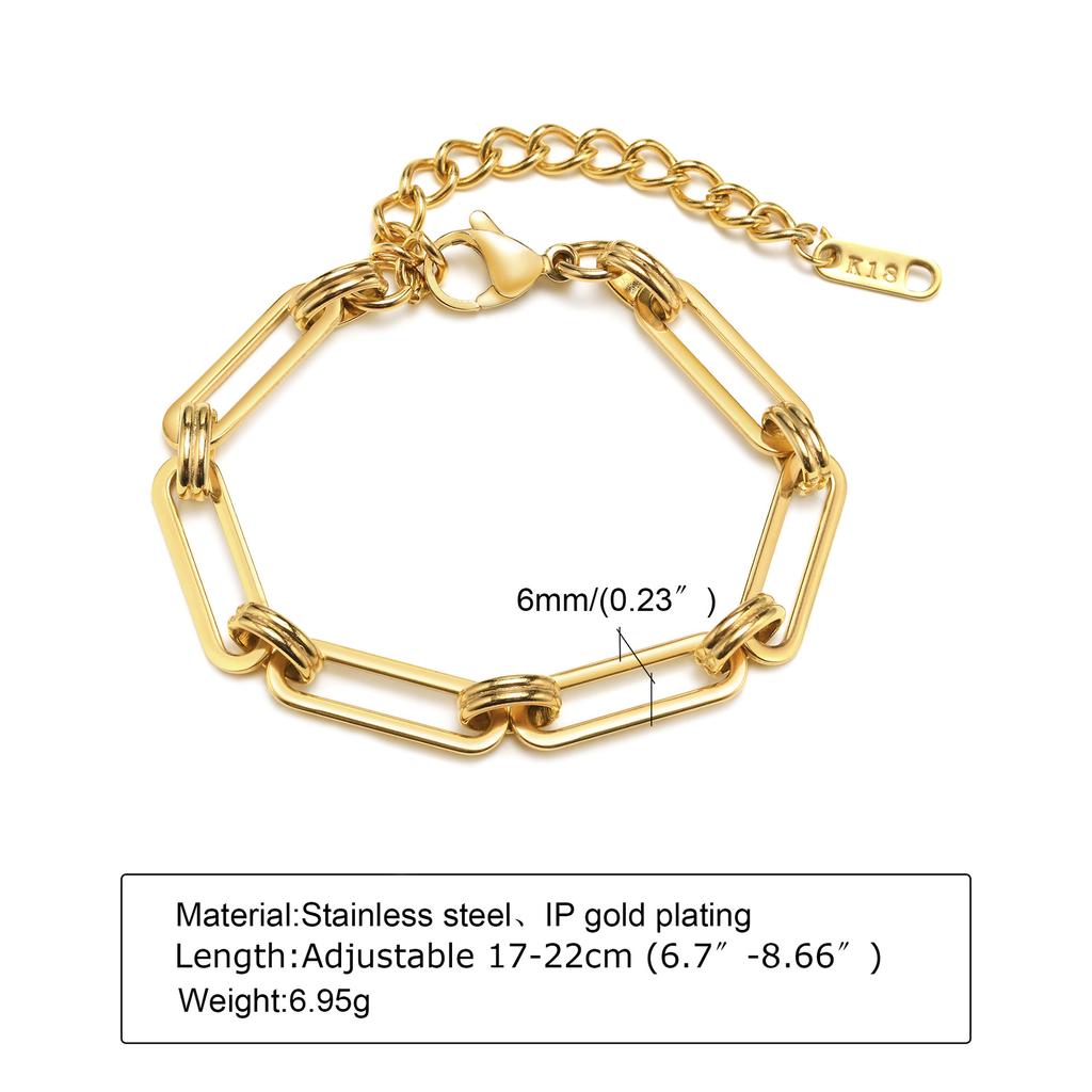 Extension Chain Stainless Steel Bracelet Ab Model, Chain White Rectangular Brand Gold Box Chain