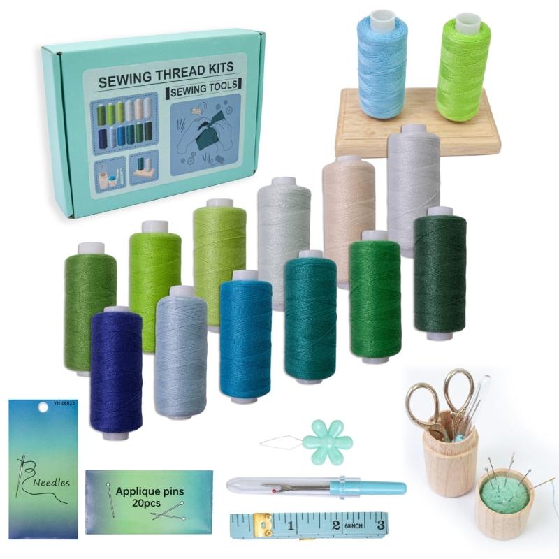 

12 Tone Assorted Sturdy Polyester Sewing Thread Set for Crafting Garment Repair and Projects