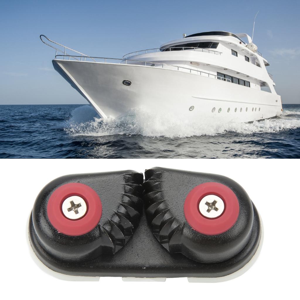 Aluminum Alloy Boat Clam Cleat Flared Cable Fast Entry Cam Cleat Black Marine Rope Clamp for Sailng