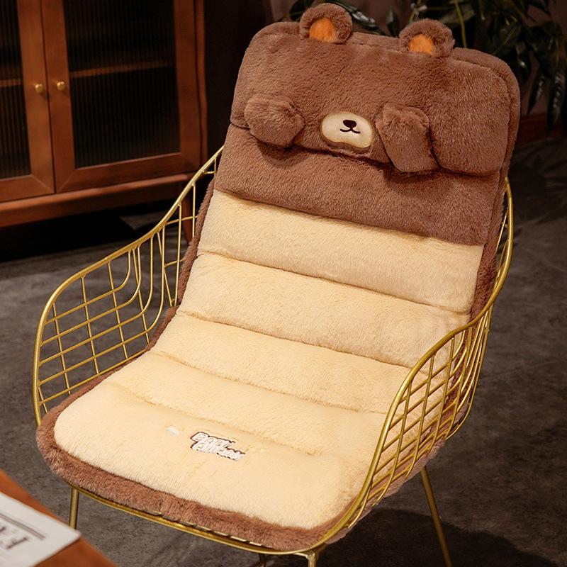Cartoon Cute Seat Cushion Soft Thick Plush Back Cushion Antislip Office Chair Cushion Backrest Cushion Bedroom Floor Cushion