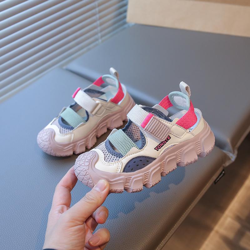 

Boys Girls Sports Sandals 2025 Summer New Toddler Casual Open Sneakers Non-slip Lightweight Comfort Trendy Kids Walking Shoes 29 фиолетовый
