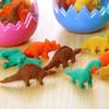 1 Egg 8 Pieces Mini Dinosaur Pencil Eraser Student Office Stationery Gift Toy