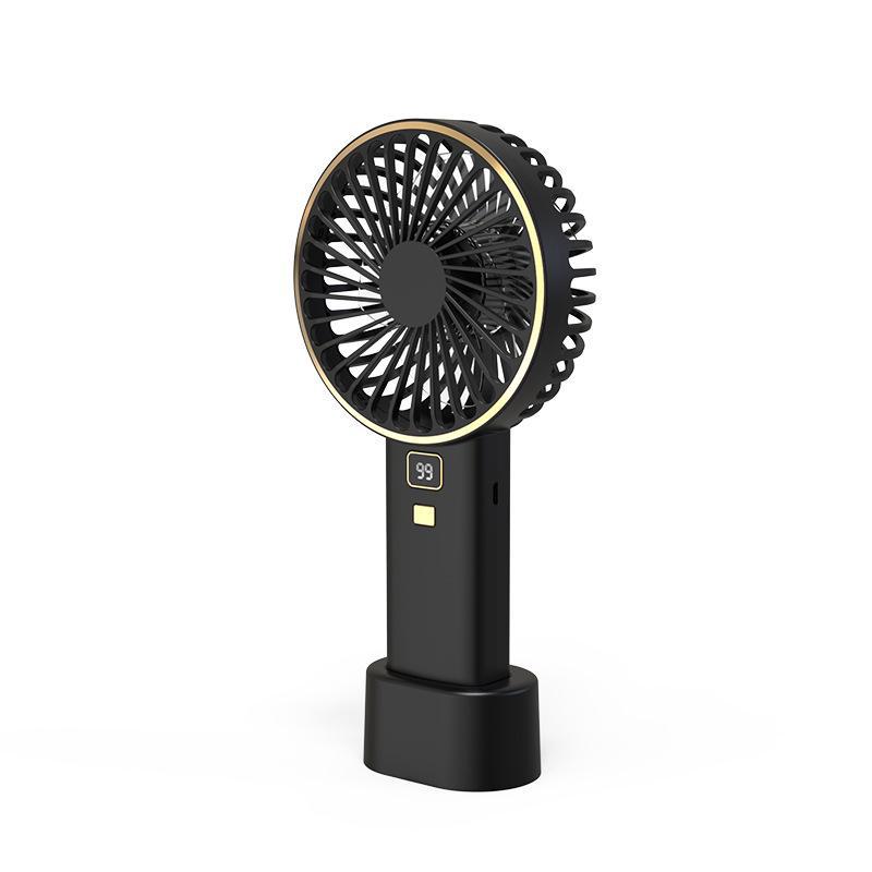 Tragbarer Mini-USB-Wiederaufladbarer Tischventilator mit Digitalanzeige