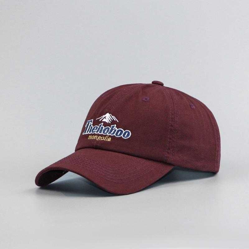 

Горная вышивка контрастного цвета мягкая кепка-топ женская летняя парная солнцезащитная бейсболка мужская модная бордовый