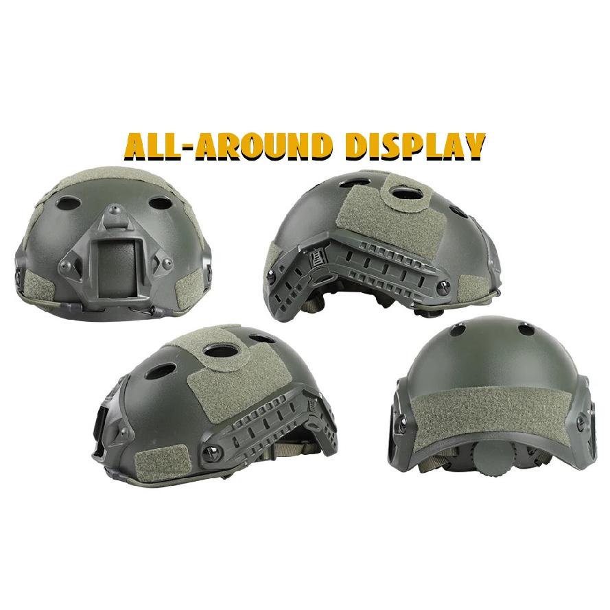 Adjustable Tactical Helmet with Helmet Cover, PJ Type Tactical Multifunctional Protective NVG Mount for Cosplay Hunting Shooting