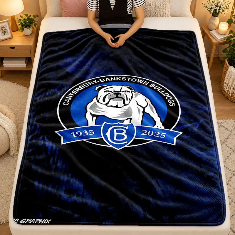 Flannel BlanketCanterbury-Bankstown Bulldogs Warm Soft Throw Blanket for Indoor Sofa Bed Living Room Use