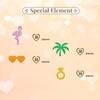 120pcs Flamingo Plam Tree Confetti, Tropical Bachelorette Table Confetti, Pink Glitter Palm Springs Before the Ring Table Scatter for Love Island
