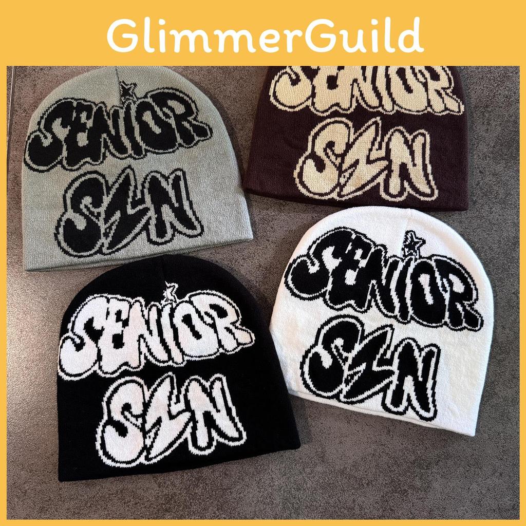 Autumn Acrylic Knit Hat With Alphabet Pattern For Men Women Streetwear Cold Weather