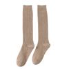 Women Ribbed Knitting Cotton Long Socks Autumn Winter Warm Fashion Solid Color Casual Breathable Knee High Stockings