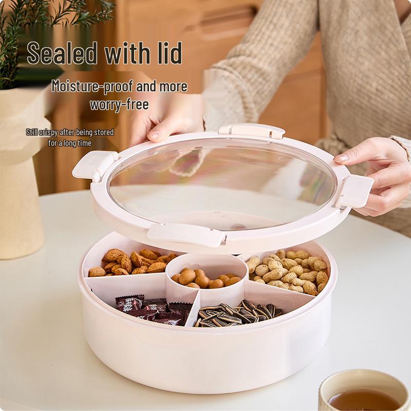Buckleable High-Value Fruit Plate & Sunflower Seed Storage Box - 2025 New Macaron Candy Box for Living Room Coffee Table or Wedding Gift