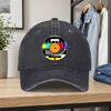 Retro No Signal TV Screen Washed Baseball Cap Unisex Duckbill Hat Adjustable for Outdoor Sports Daily Wear Parties