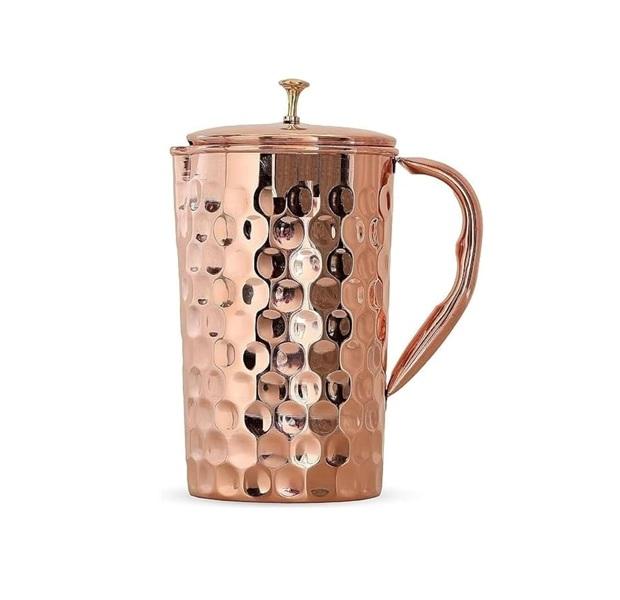 

TreegoArt Copper Water Jug Joint-Less Leak- Proof Hammered Diamond Design 1500 ML- (Pack of 1) 1500 Ml коричневый