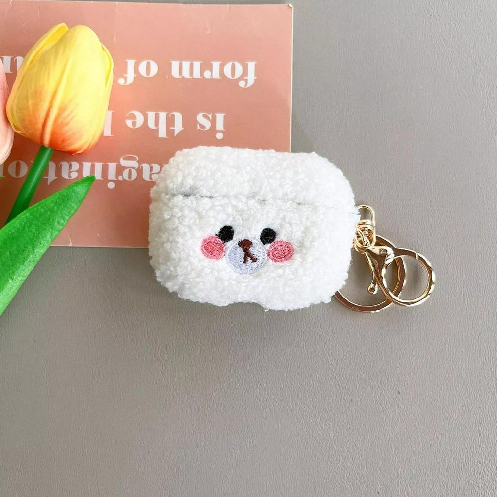 Cute Plush Teddy Bear Headphone Cover For Apple Airpods 4 3 2 1 and Airpods Pro2 3 Protective Case Against Falls