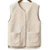 Lamb Wool Vest Women's New Spring and Autumn White Women's Vest Vest Jacket