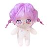 Niannyyhouse 20cm Plush Purple Girl with Fried Hair and Black Hair, No Attributes, Regular Body, Cotton Doll, Dress-Up (17-Includes Skeleton)