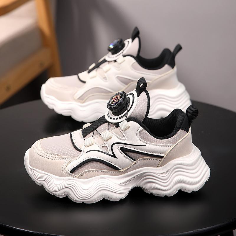 

Обувь для мальчиков 6-12 лет осенние детские кожаные нескользящие кроссовки для бега для девочек-учениц легкая сетчатая обувь 39