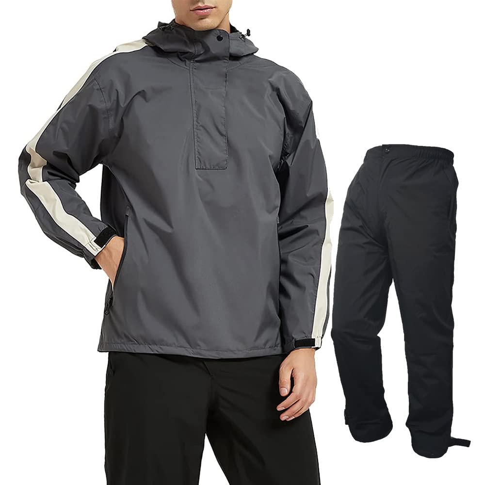 Arashiyama Golf Rainwear Windbreaker Rain Suit Set and Raincoat for Outdoor and Commuting and Bottom Size Men's (Top Bottoms) [Waterproof,