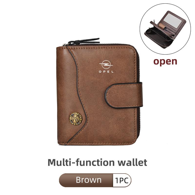Custom Men's Short Buckle Wallet Money Purse Key Card Pounch For Opel Insignia Corsa Zafira Mokka Grandland Antara Ampera