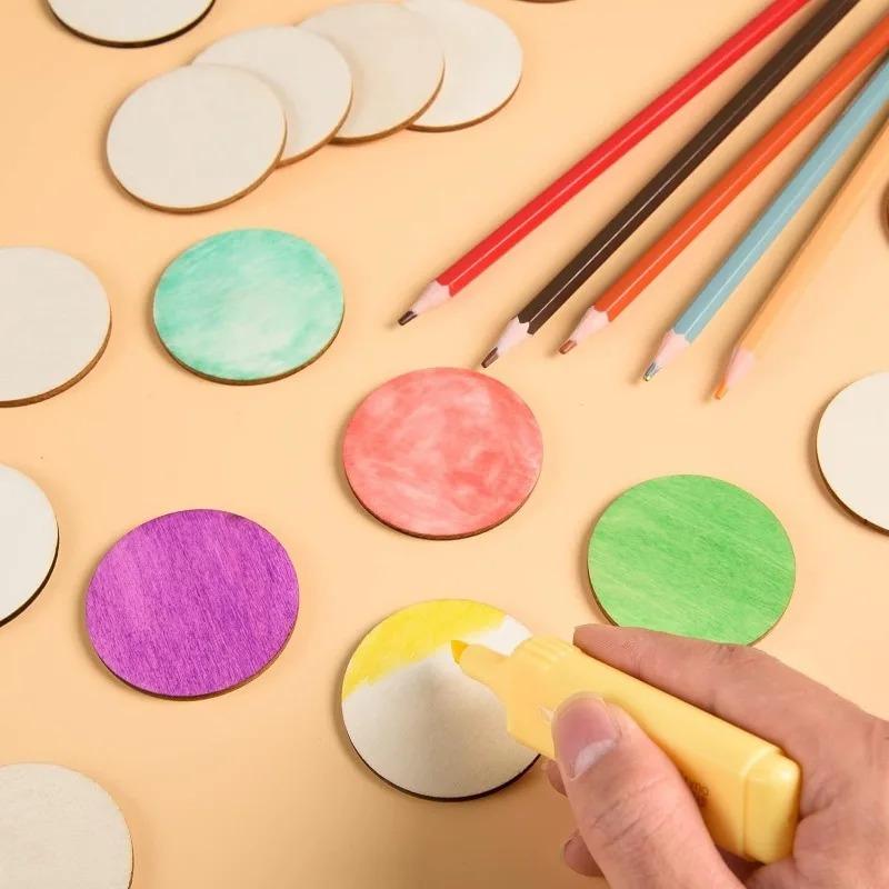20pcs 60mm Wood Circles for Crafts Unfinished Wood Rounds Wooden Cutouts for Crafts Blank Wood Slices for Coasters Home Decor