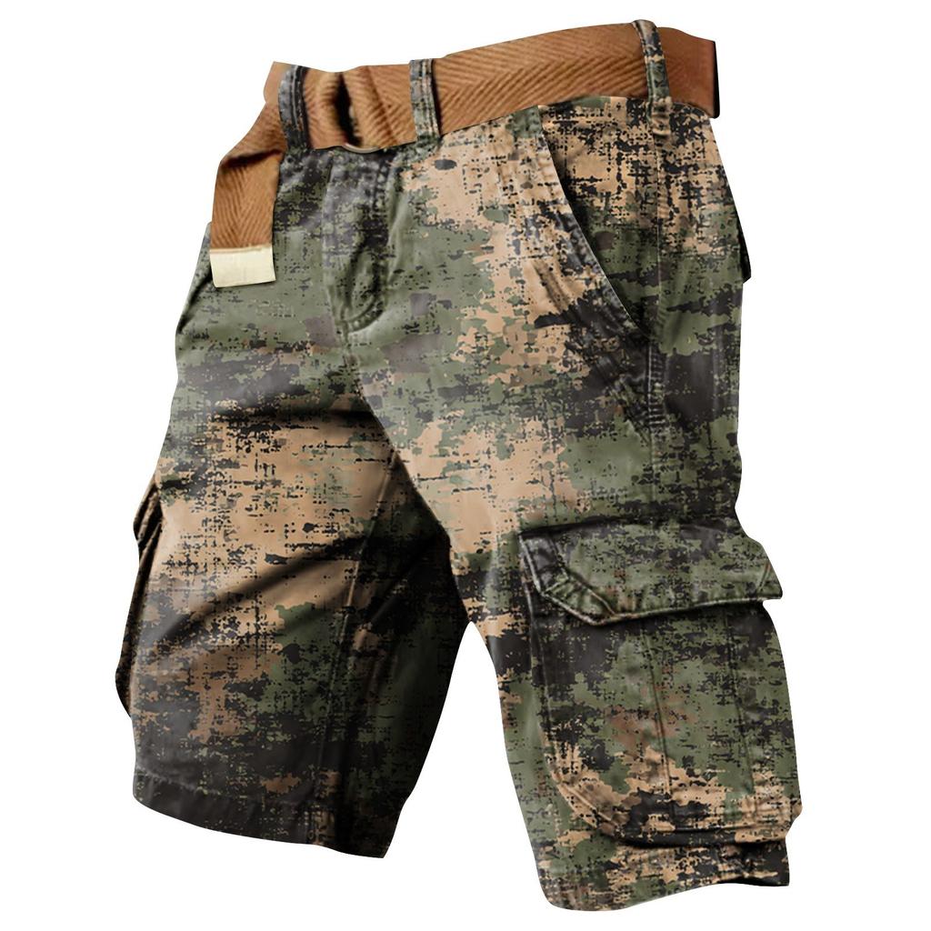 Men's Independence Day Printed Multi Pocket Workwear Shorts
